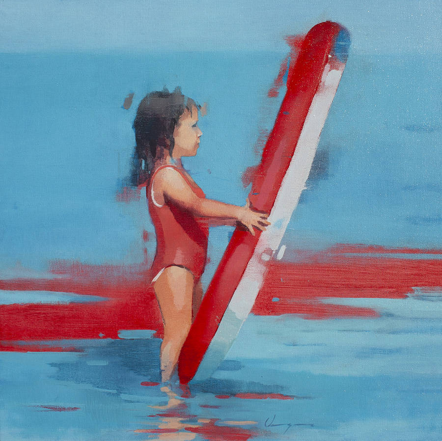 Figurative contemporary oil painting with a gestural brush stroke.